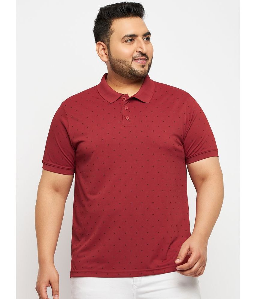    			Auxamis Cotton Blend Regular Fit Printed Half Sleeves Men's Polo T Shirt - Red ( Pack of 1 )