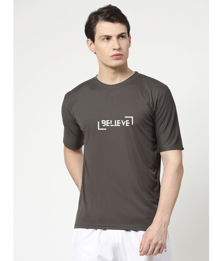     			DAFABFIT Polyester Regular Fit Printed Half Sleeves Men's T-Shirt - Grey ( Pack of 1 )
