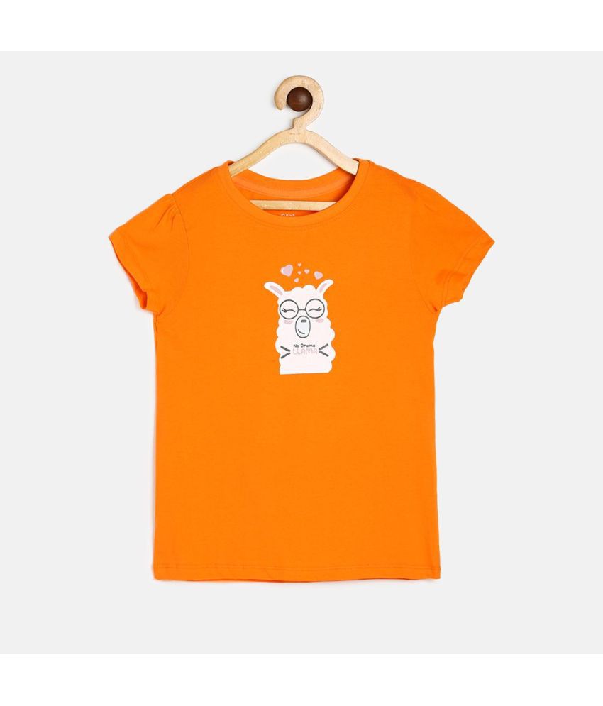     			MINI KLUB - Orange 100% Cotton Girls Top ( Pack of 1 )