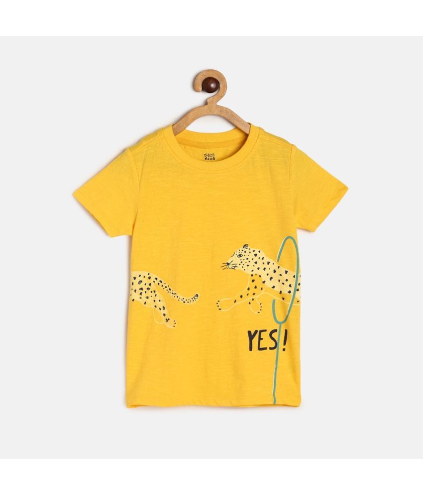     			MINI KLUB Pack of 1 Girls 100% Cotton T-Shirt ( Yellow )