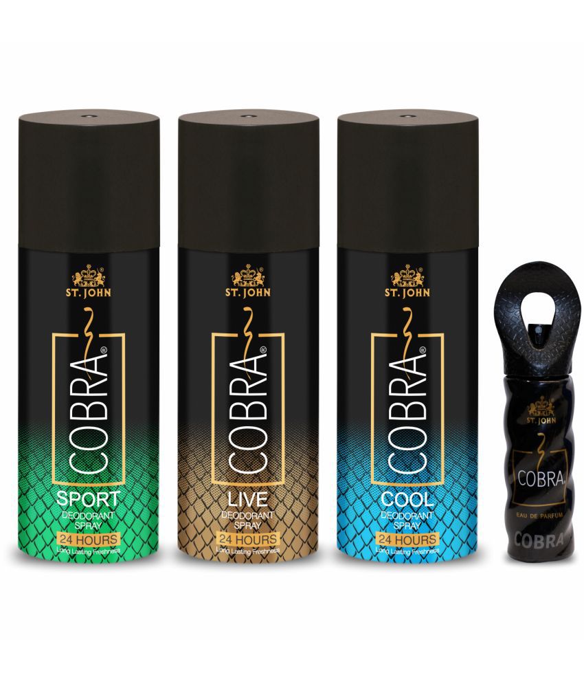     			St. John - Live,Cool,Sport 150ml Each & 15ml Deodorant Spray & Perfume for Men 150 ml ( Pack of 4 )