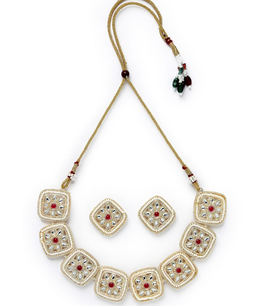     			Studio Sukkhi - White Alloy Necklace Set ( Pack of 1 )