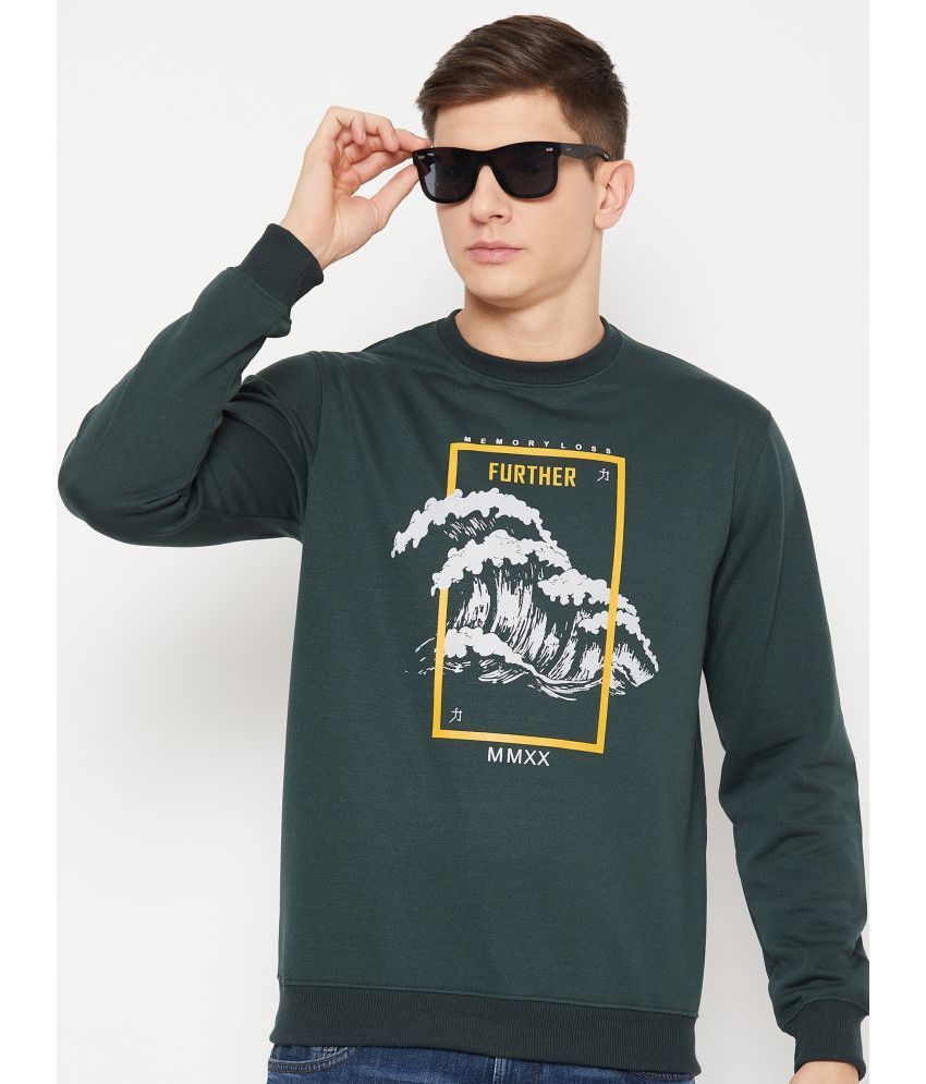     			UBX Cotton Blend Round Neck Men's Sweatshirt - Green ( Pack of 1 )