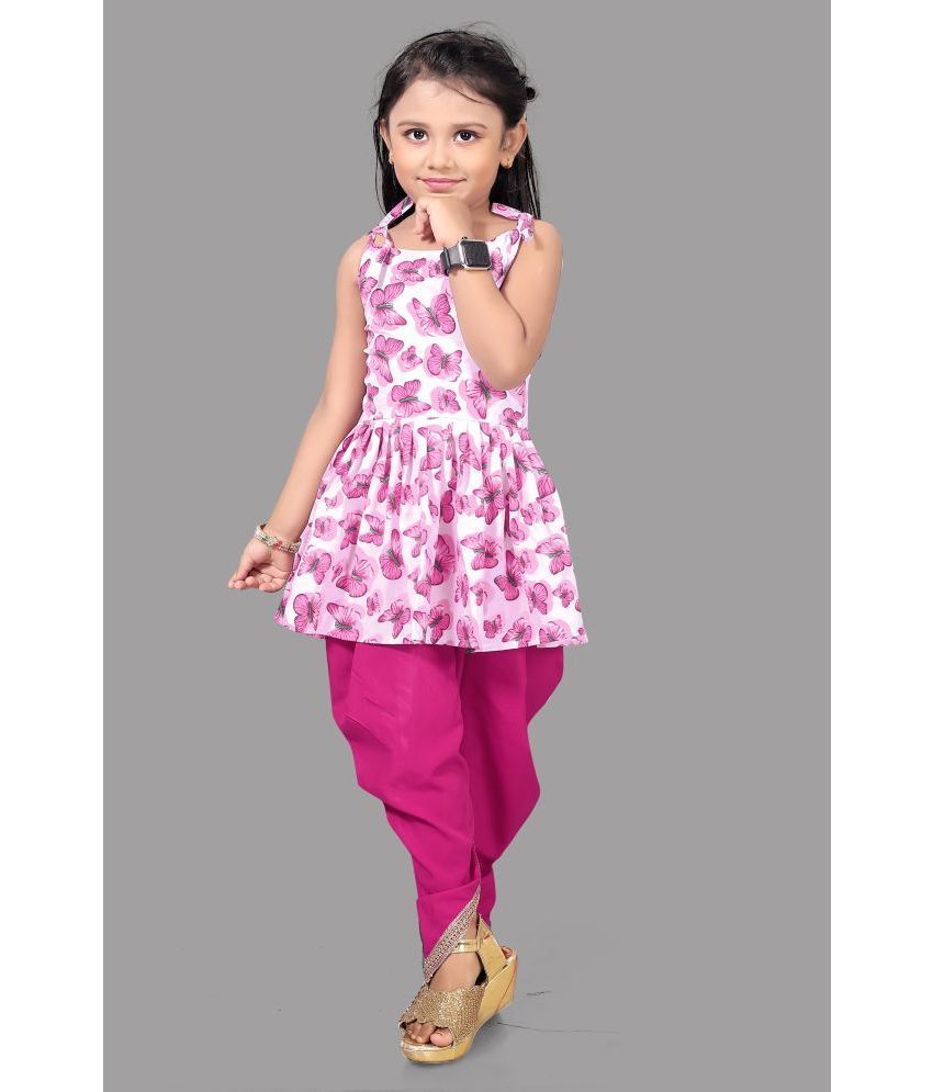     			Aarya Creation - Pink Crepe Girls Suit Sets ( Pack of 1 )