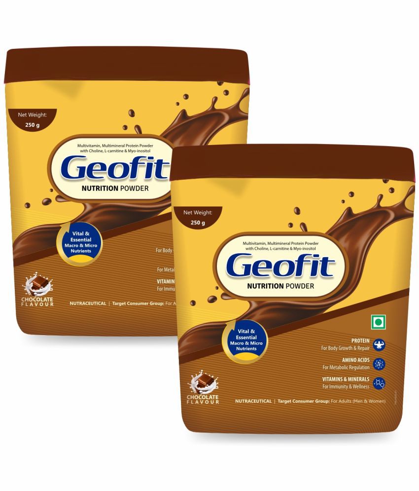     			GEOFIT Chocolate Flavor ProteinPowder 250 gm Pack of 2