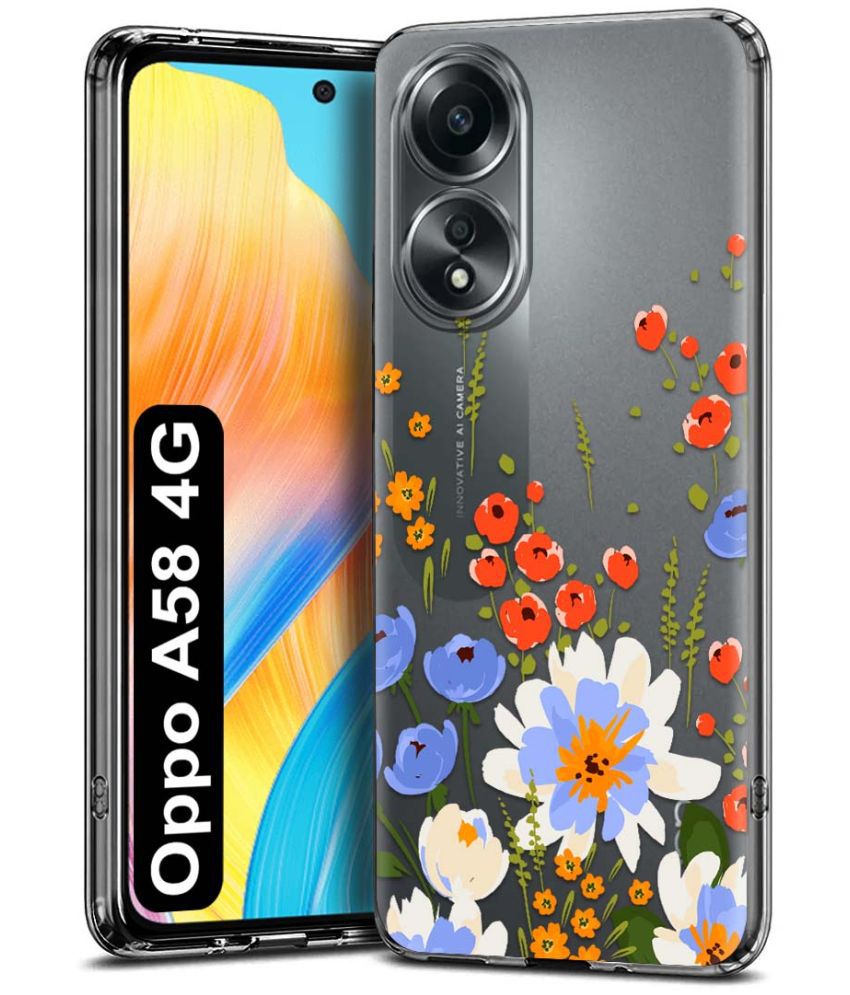     			NBOX - Multicolor Printed Back Cover Silicon Compatible For Oppo A58 4G ( Pack of 1 )