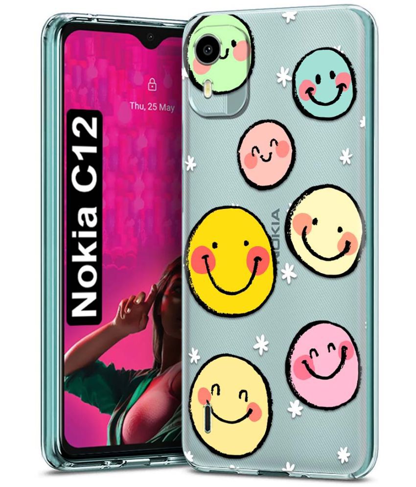     			NBOX - Multicolor Printed Back Cover Silicon Compatible For Nokia C12 ( Pack of 1 )