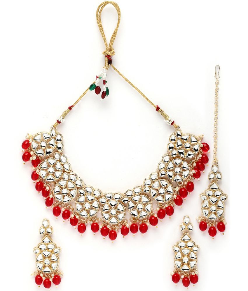     			Sukkhi - Red Alloy Necklace Set ( Pack of 1 )