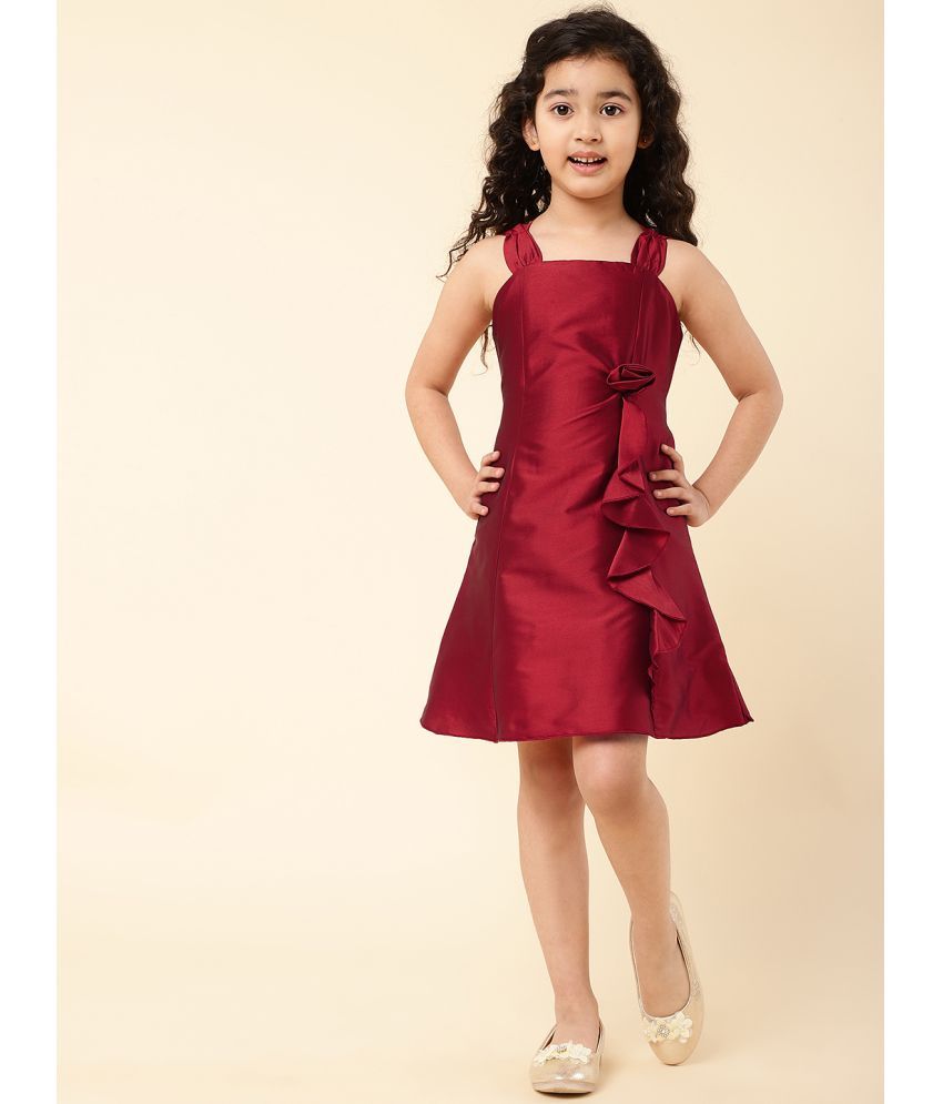     			A.T.U.N. Maroon Polyester Girls Fit And Flare Dress ( Pack of 1 )