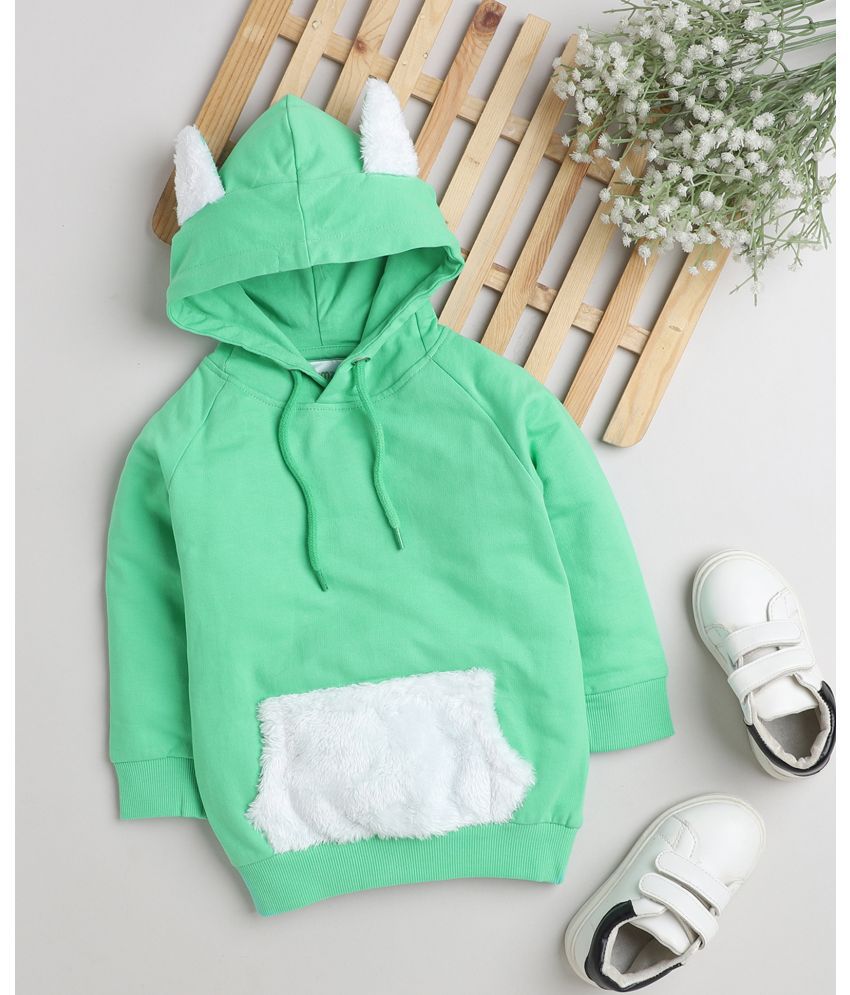    			BUMZEE Green Girls Full Sleeves Hooded Sweatshirt Age - 18-24 Months