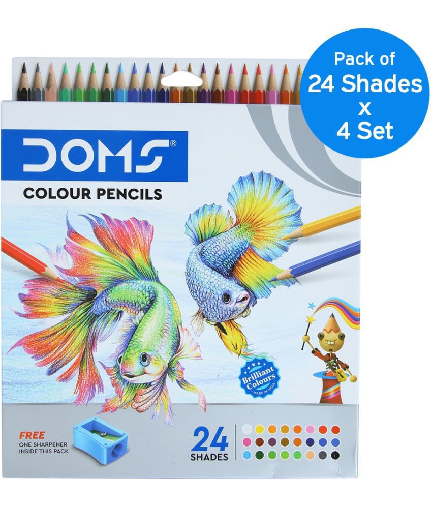     			DOMS Art creation Hexagonal Shaped Color Pencils (Set of 4, Multicolor)