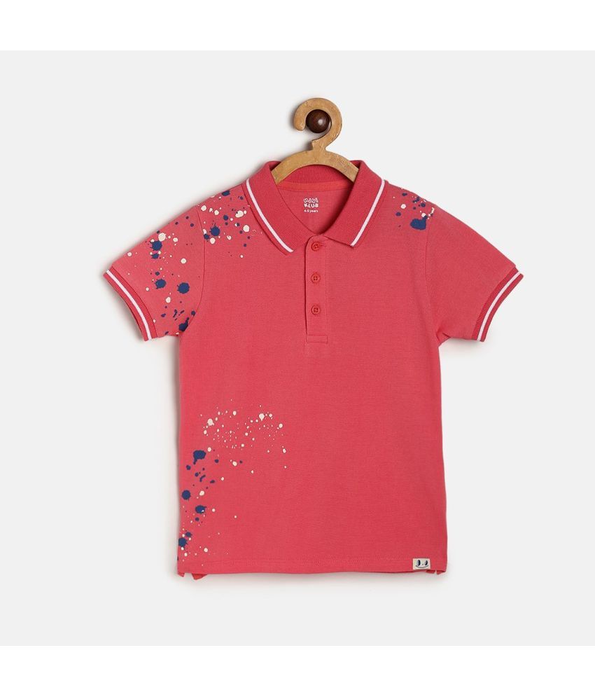     			MINI KLUB Pack of 1 Boys Cotton T-Shirt ( Coral )