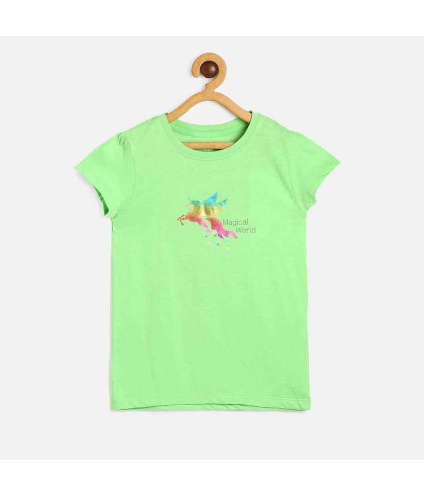     			MINI KLUB Pack of 1 Girls 100% Cotton Top ( Green )