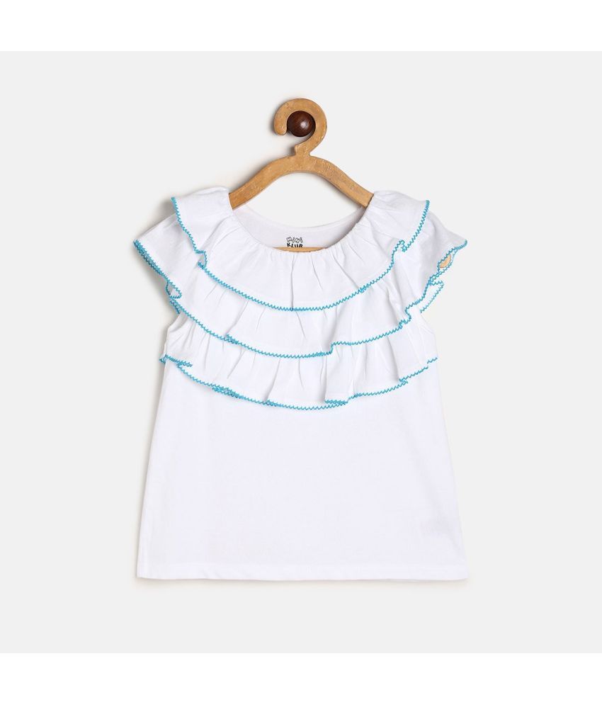     			MINI KLUB Pack of 1 Girls 100% Cotton Top ( White )