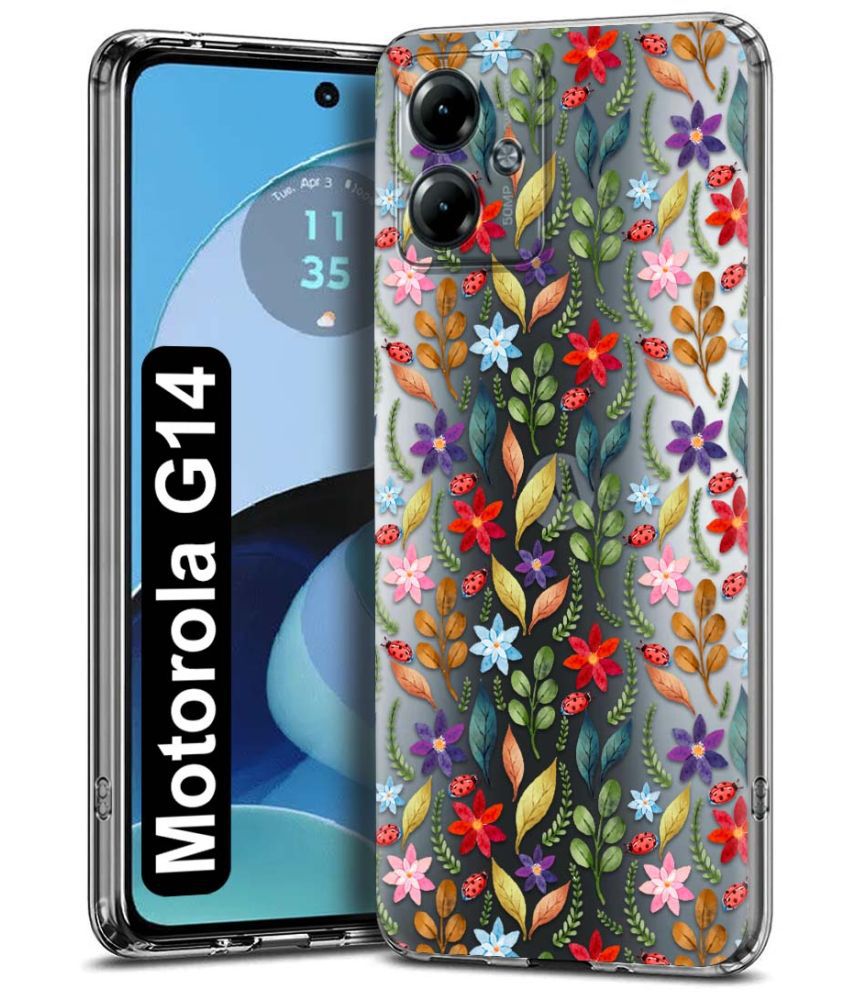     			NBOX - Multicolor Printed Back Cover Silicon Compatible For Motorola G14 ( Pack of 1 )