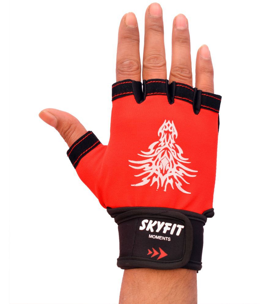     			NOSPEX - 26RED GLOVE Unisex Polyester Gym Gloves For Professional Fitness Training and Workout With Half-Finger Length
