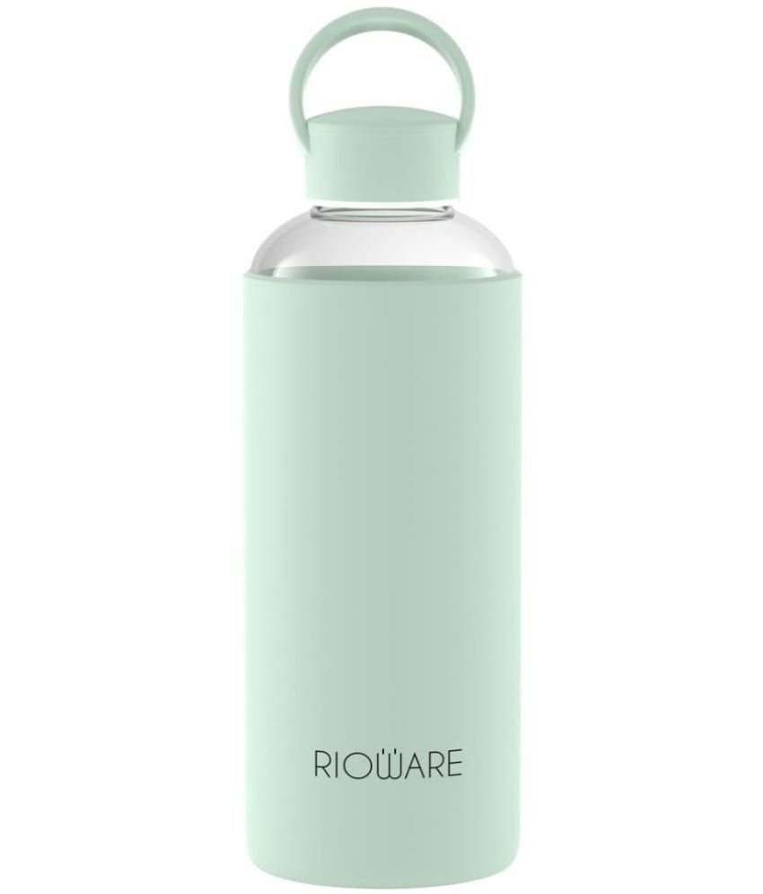     			Rioware Aquashot Borosilicate Glass Water Bottle Green Water Bottle 750 mL ( Set of 1 )
