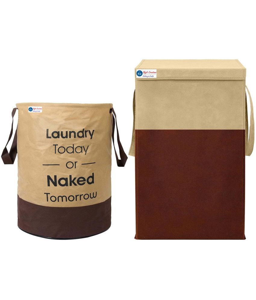     			Skylii Brown Laundry Bags ( Pack of 2 )