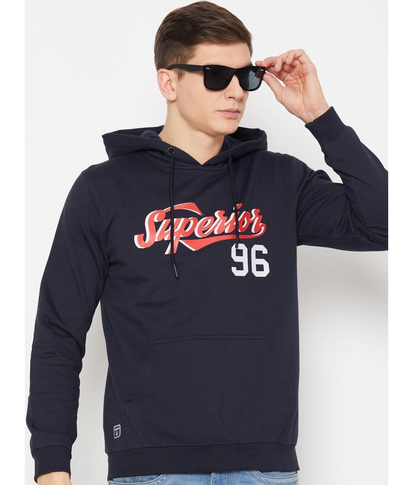     			UNIBERRY Cotton Blend Hooded Men's Sweatshirt - Navy ( Pack of 1 )