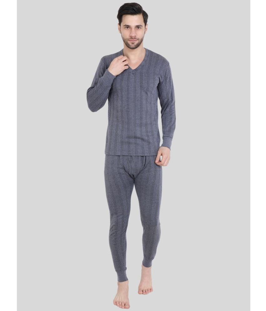     			Zeffit - Navy Blue Cotton Men's Thermal Sets ( Pack of 1 )