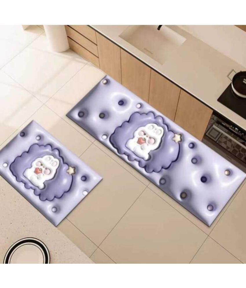     			mahek accessories Anti-skid Rubber Bath Mat Other Sizes cm ( Pack of 2 ) - Purple