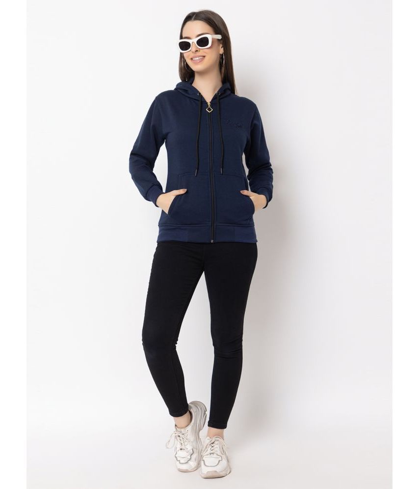     			DeeFab Fleece Women's Hooded Sweatshirt ( Navy )