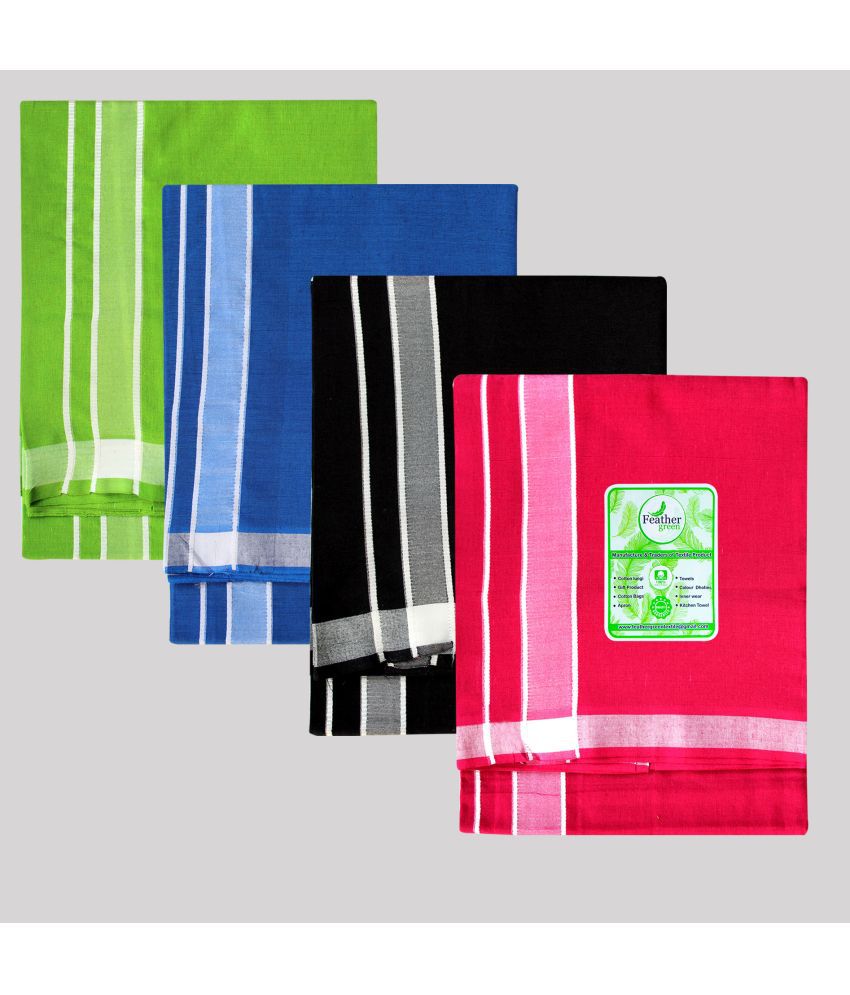     			Feather Green - Multicolor Cotton Men's Lungi ( Pack of 4 )