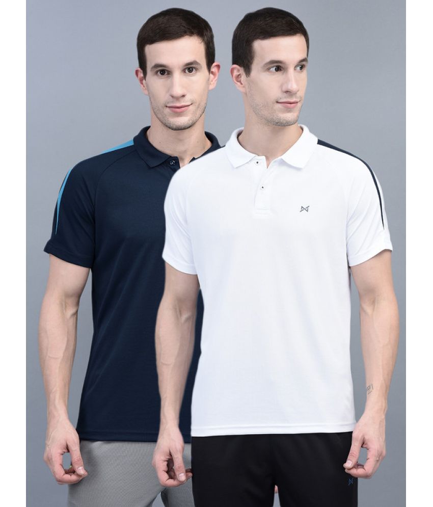    			Force NXT Polyester Regular Fit Colorblock Half Sleeves Men's Polo T Shirt - Multicolor ( Pack of 2 )