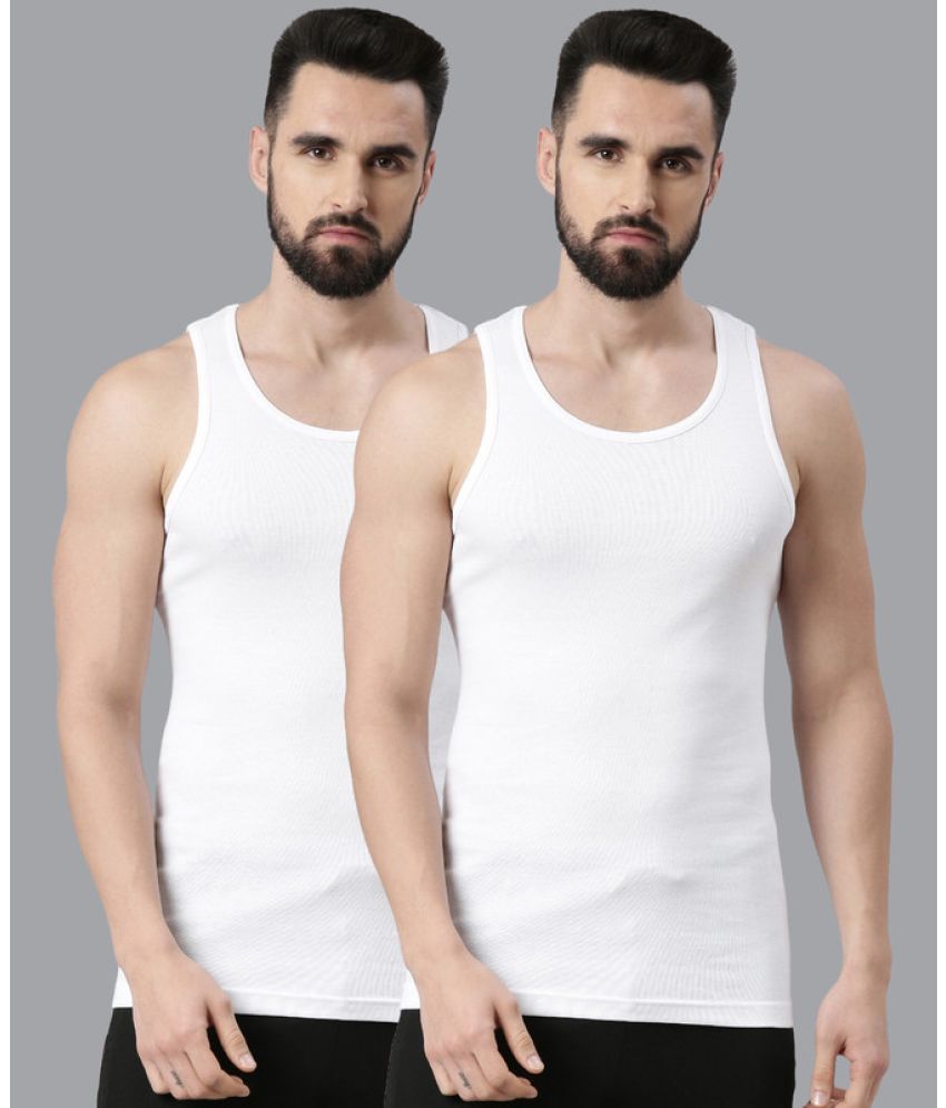     			Force NXT Pack of 2 Cotton Men's Vest ( White )