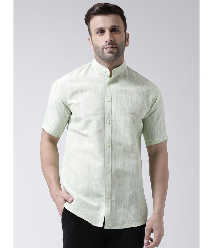     			KLOSET By RIAG 100% Cotton Regular Fit Self Design Half Sleeves Men's Casual Shirt - Green ( Pack of 1 )