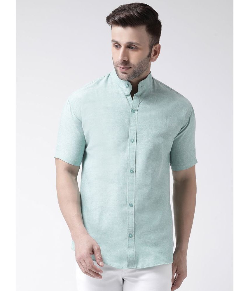     			KLOSET By RIAG 100% Cotton Regular Fit Solids Half Sleeves Men's Casual Shirt - Green ( Pack of 1 )