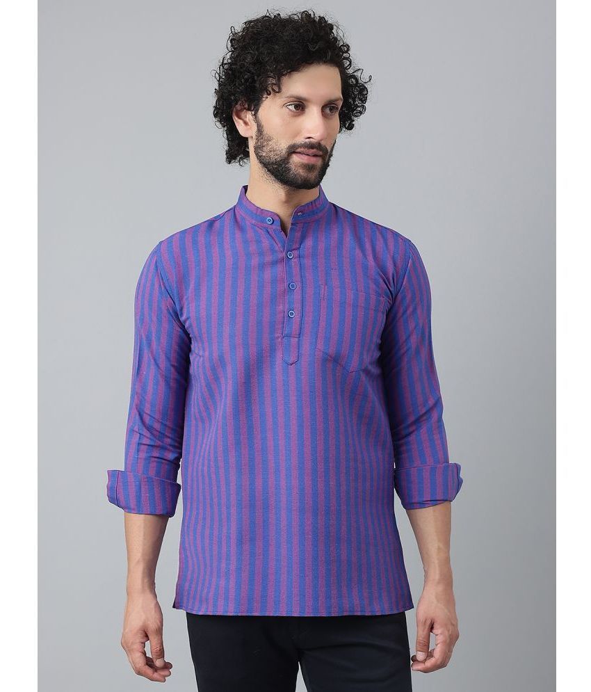     			KLOSET By RIAG - Purple Cotton Men's Shirt Style Kurta ( Pack of 1 )