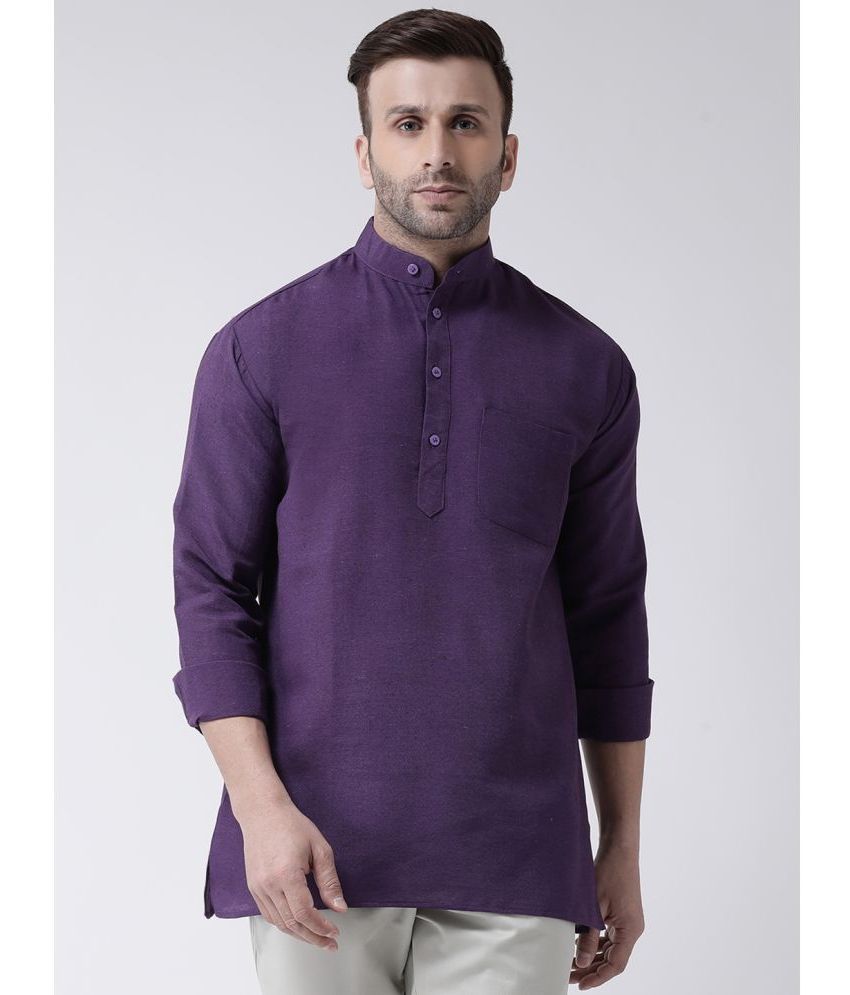     			KLOSET By RIAG - Purple Cotton Men's Shirt Style Kurta ( Pack of 1 )