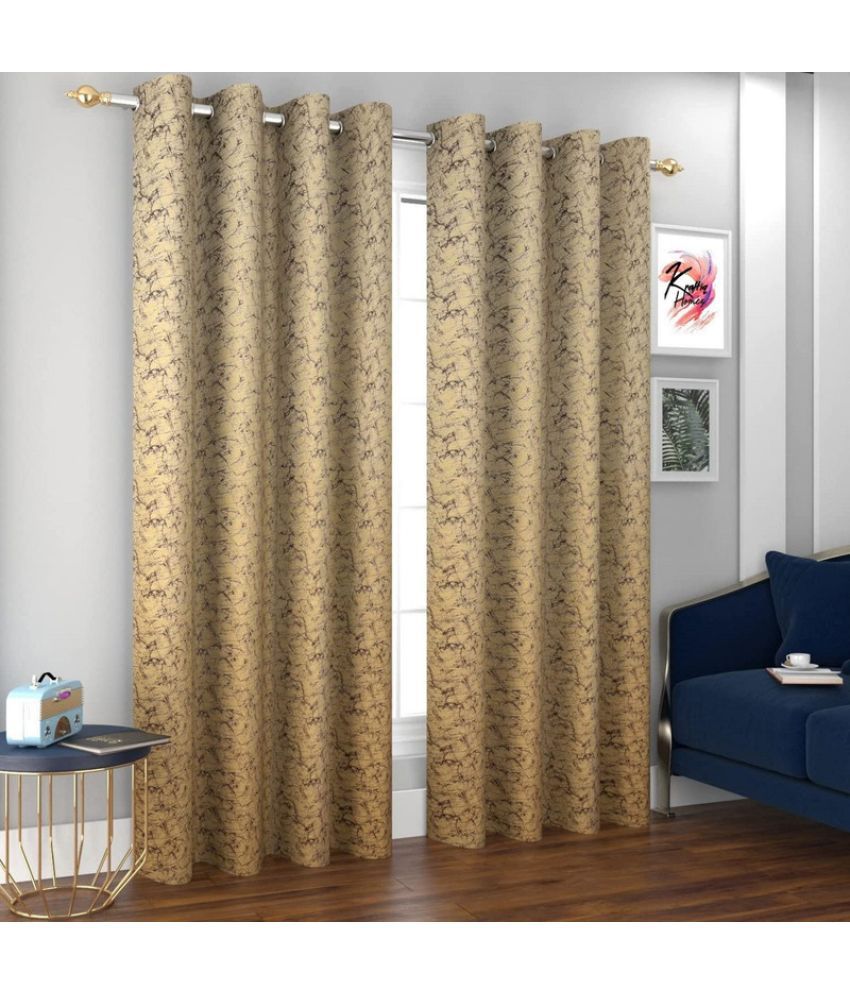     			Kraftiq Homes Abstract Blackout Eyelet Curtain 5 ft ( Pack of 2 ) - Beige
