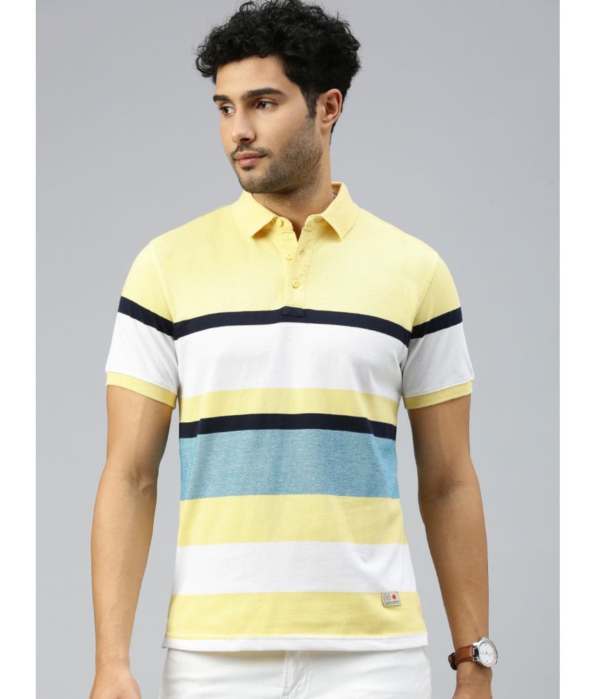     			ONN Cotton Regular Fit Striped Half Sleeves Men's Polo T Shirt - Yellow ( Pack of 1 )