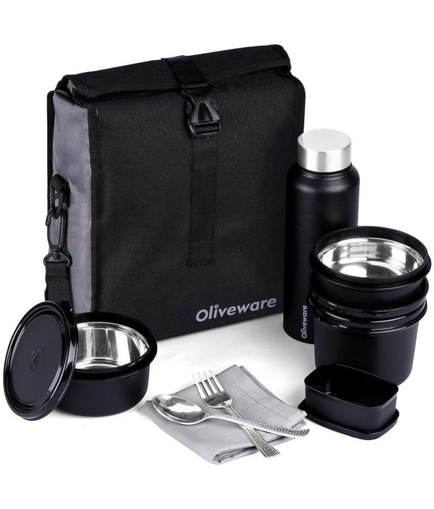     			Oliveware Elite Pro Stainless Steel Lunch Box 3 Container (Pack of 1)