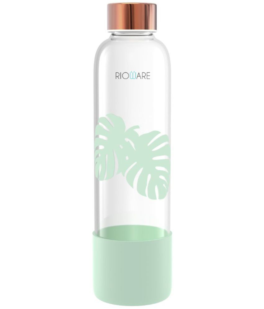     			Rioware Borosilicate Glass Water Bottle| office bottle | Green Water Bottle 750 mL ( Set of 1 )