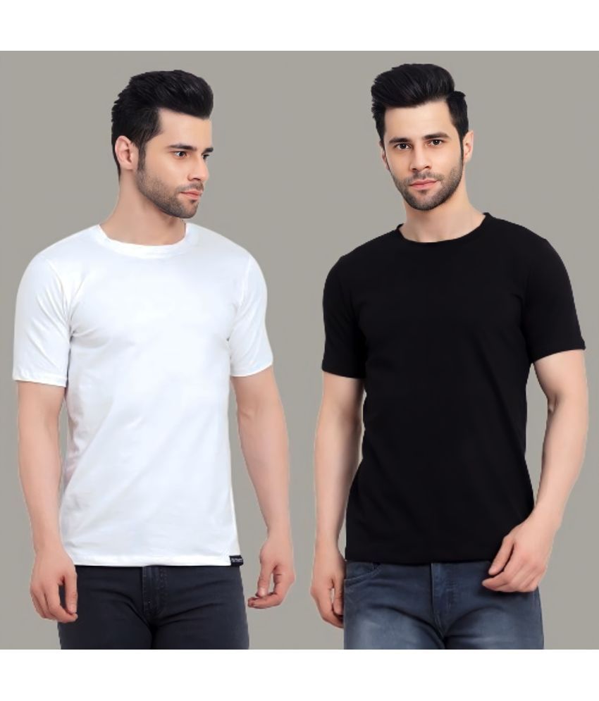     			Betrost 100% Cotton Regular Fit Solid Half Sleeves Men's T-Shirt - White ( Pack of 2 )