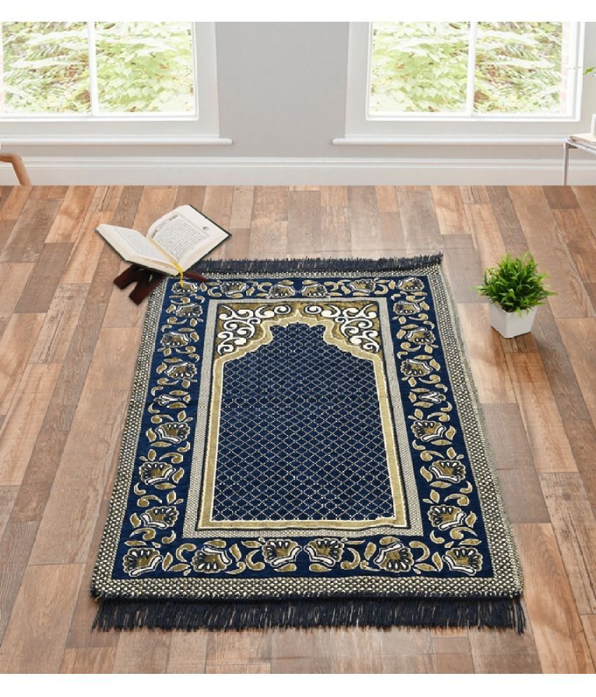     			FURNISHING HUT Blue Single Regular Cotton Prayer Mat ( 106 X 68 cm )