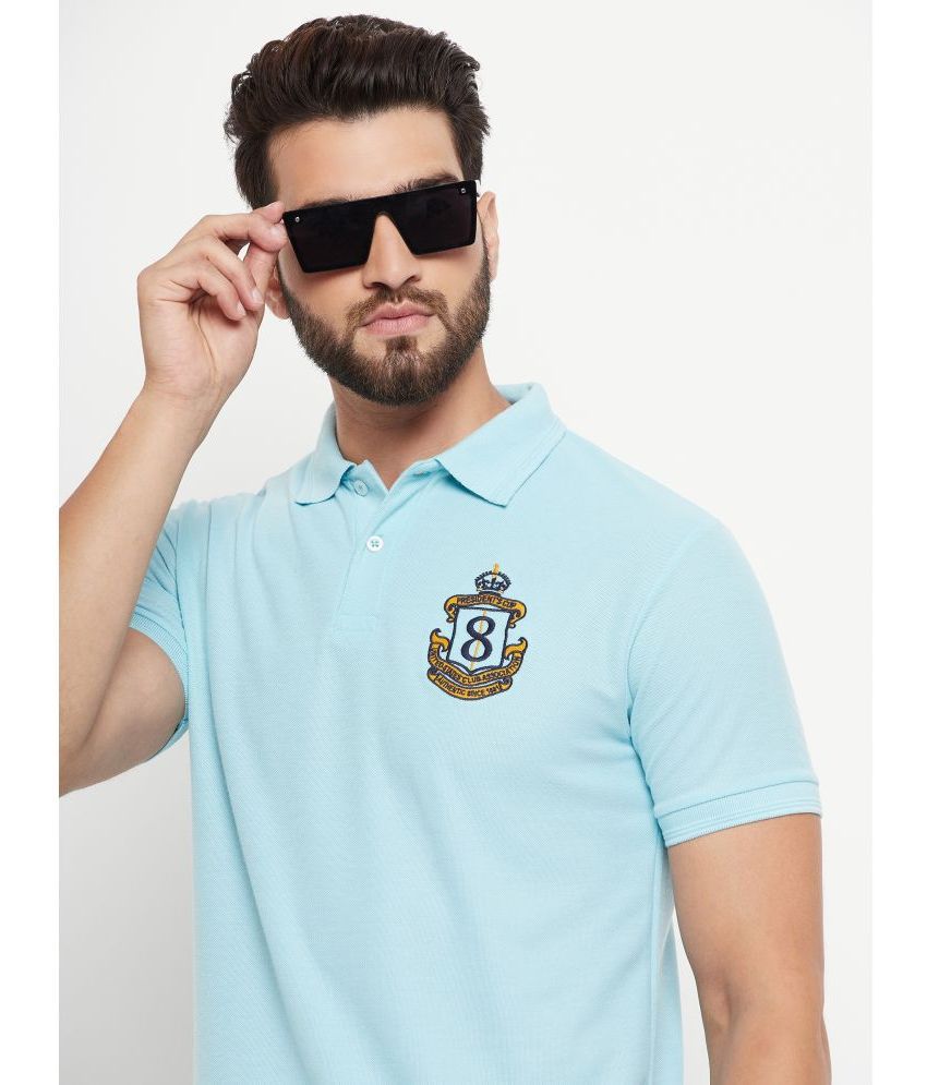     			GET GOLF Cotton Blend Regular Fit Solid Half Sleeves Men's Polo T Shirt - Aqua ( Pack of 1 )
