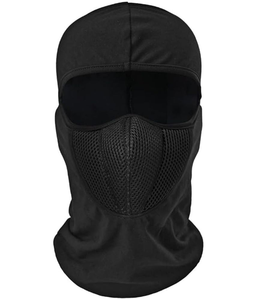     			HSP ENTERPRISES Unisex Full Face Cover Anti Pollution Breathable Cotton Blend Balaclava/ Rider Black Helmet Cap/Mask