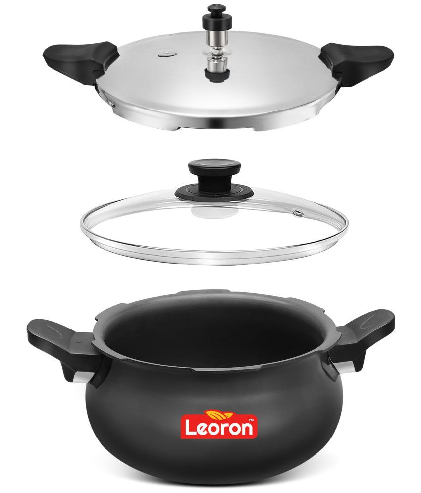     			LEORON All One Cook Smart 5.5 L Hard Anodized OuterLid Pressure Cooker With Induction Base