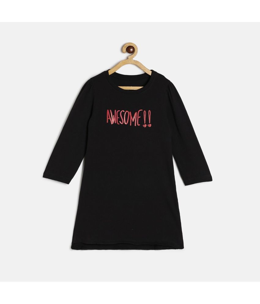     			MINI KLUB Black Cotton Girls T-shirt Dress ( Pack of 1 )