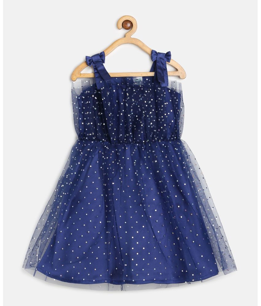     			MINI KLUB Navy Blue Cotton Girls Frock ( Pack of 1 )