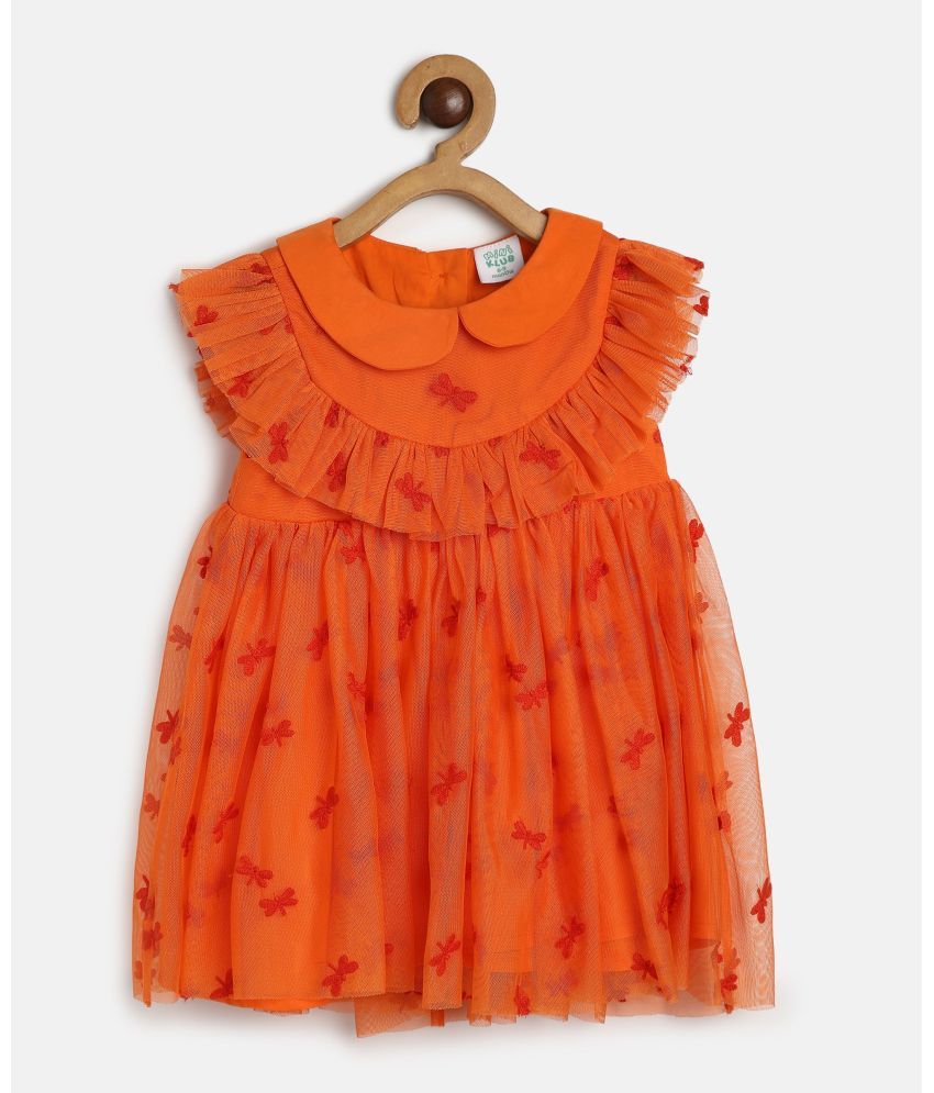     			MINI KLUB Pack of 1 Baby Girls Cotton Dress ( Orange )