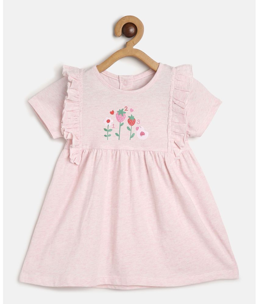     			MINI KLUB Pink Cotton Baby Girl Dress ( Pack of 1 )