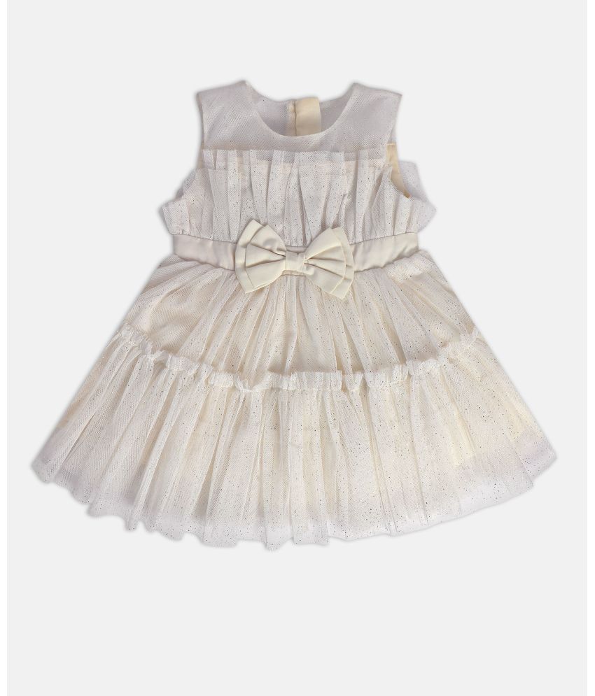     			MINI KLUB White Cotton Baby Girl Frock ( Pack of 1 )