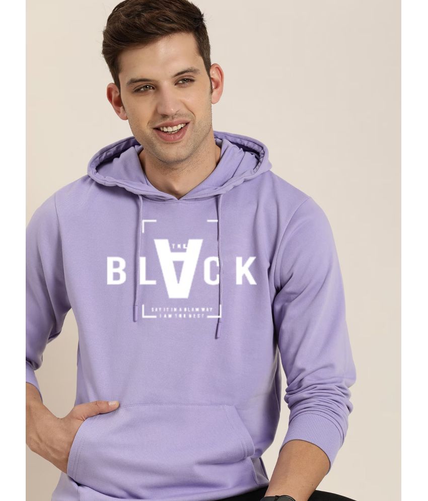     			NAKED SLEEVE Cotton Blend Hooded Men's Sweatshirt - Lavender ( Pack of 1 )