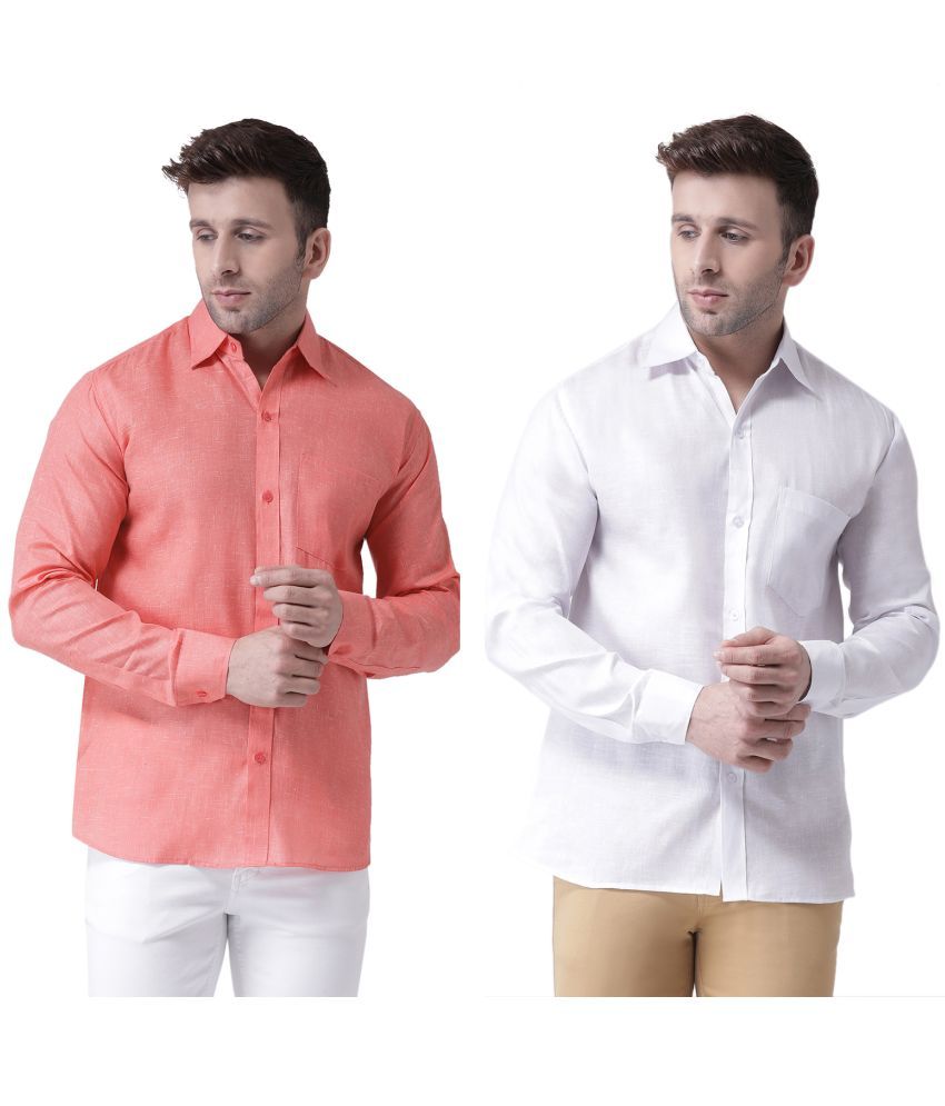     			RIAG 100% Cotton Regular Fit Solids Full Sleeves Men's Casual Shirt - Off-White ( Pack of 2 )