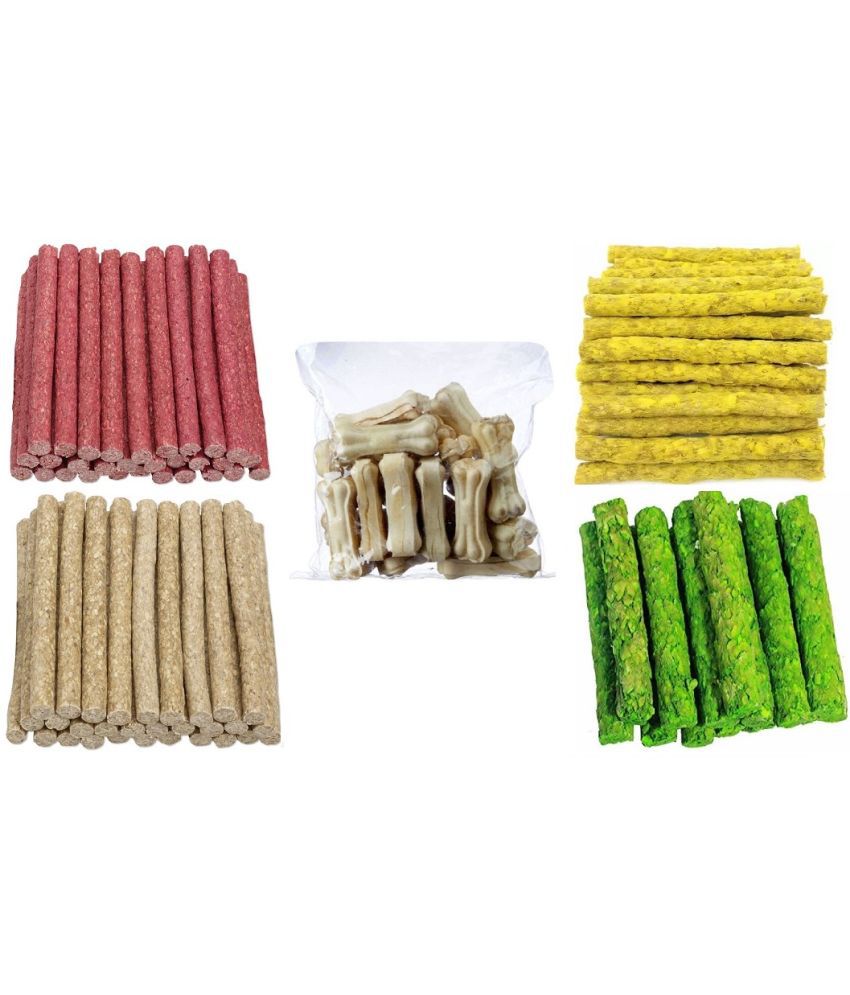     			The Treat Home Mix (Chicken, Mutton, Egg, Lamb) Munchy Stick And 3 Inch Bone (Each 70Gm) Pack For Dog